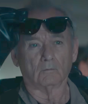 Bill Murray wears black Ray-Ban 2140 Wayfarer sunglasses in the movie Ghostbusters: Frozen Empire (2024).