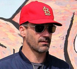 Jon Hamm wearing RE Aviator sunglasses while shopping in May 2016