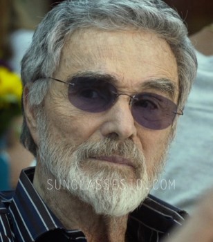 Burt Reynolds wears a pair of light weight rimless sunglasses with flexible hingeless arms in The Last Movie Star.
