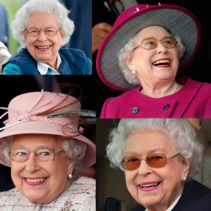 Queen Elizabeth II wears Silhouette 1899 eyeglasses during several events, including the 2022 The Royal Windsor Horse Show (bottom right)