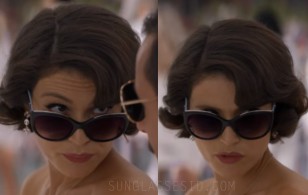 Gemma Arterton wears Tiffany & Co TF4134B cat eye sunglasses in Murder Mystery (2019).
