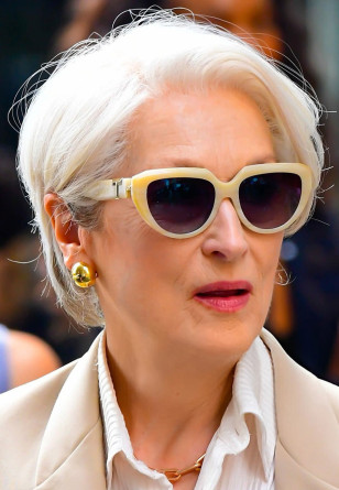 Meryl Streep wears white Tiffany TF4238U sunglasses in The Devil Wears Prada 2.