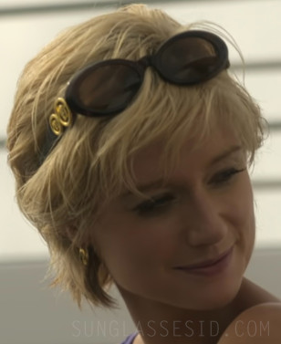 Elizabeth Debicki as Diana wears vintage Versace 527 sunglasses in Season 6 of The Crown.