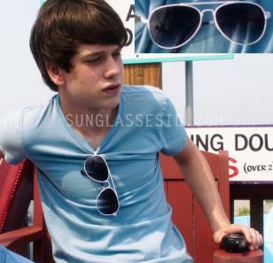 Liam James in The Way Way Back with white aviator sunglasses