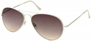 White aviator sunglasses with brown lenses
