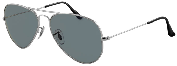 ray ban aviator blue lens silver frame