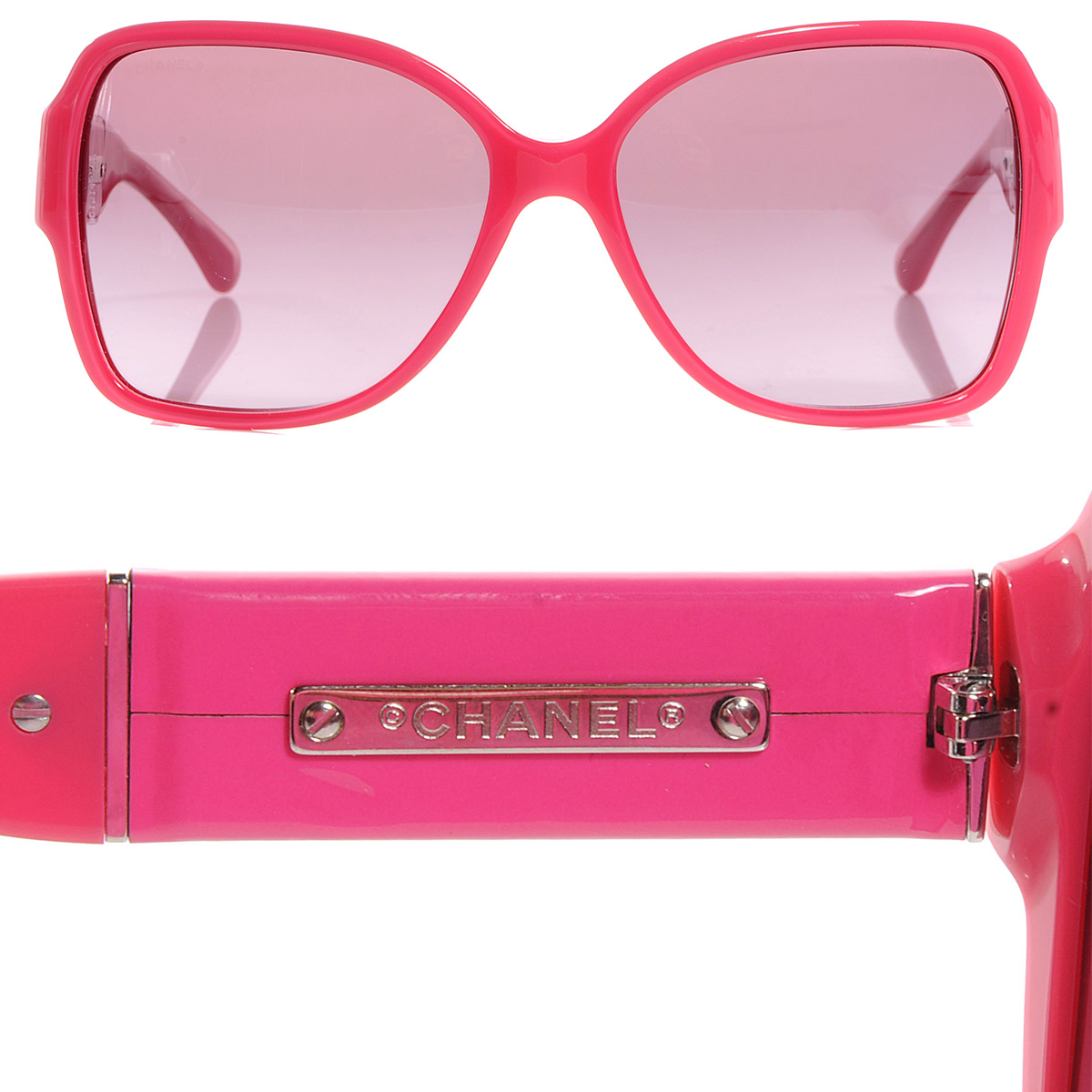 Chanel Pink Frame CC Logo Sunglasses - 1349 - Yoogi's Closet