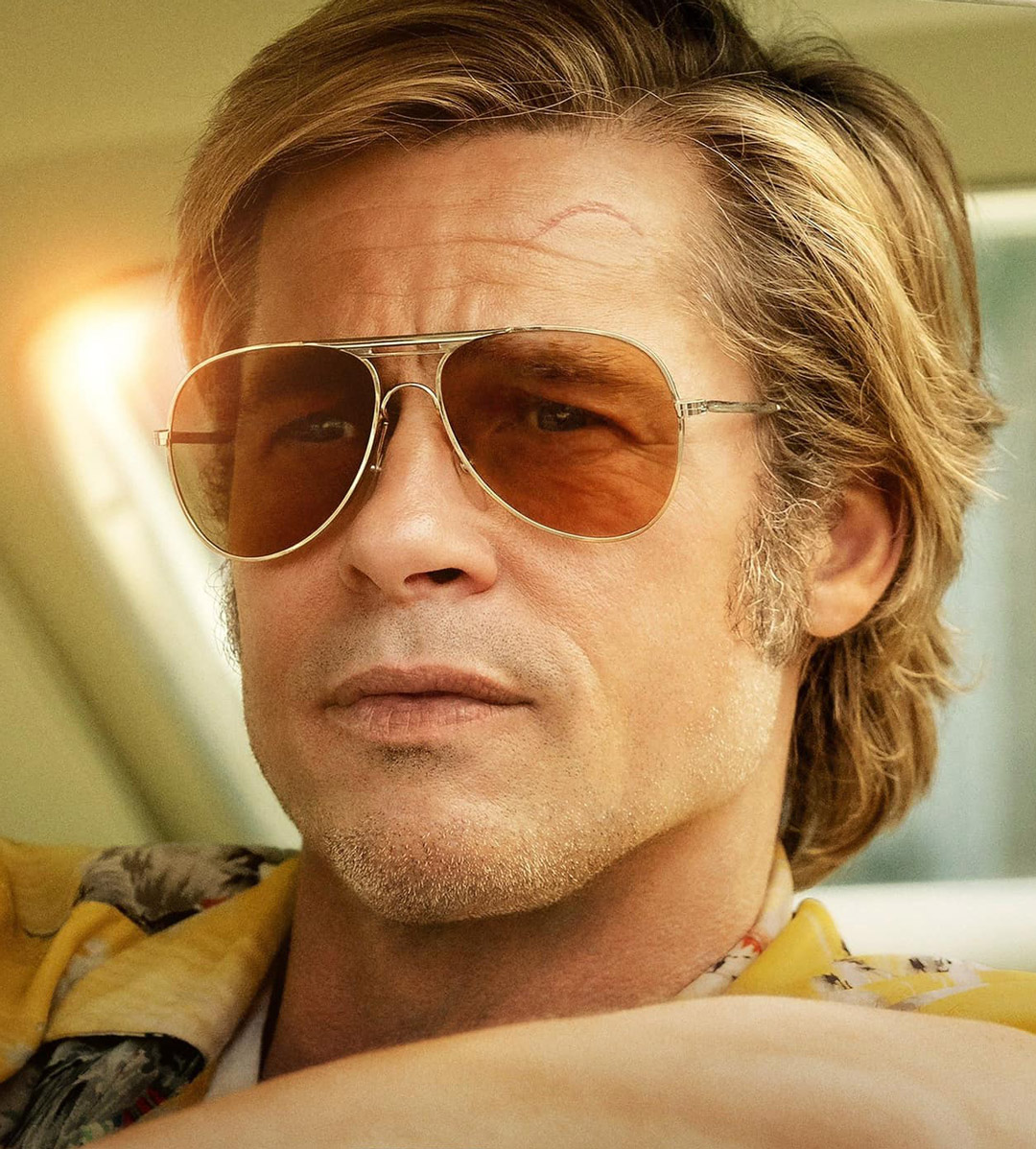 Vintage Gold sunglasses - Brad Pitt - Once Upon A Time In Hollywood |  Sunglasses ID - celebrity sunglasses